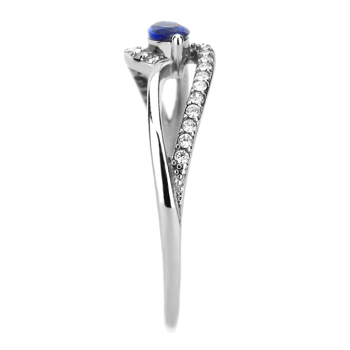 LOVCIA London Blue AAA CZ Stainless Steel Ring - High Polish Finish - Buy stylish Rings for women - Shop latest Ring design - Trendy Rings - Unique fashion Rings - Find the perfect Ring