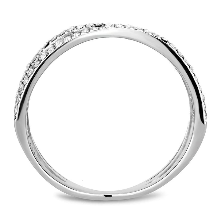 LOVCIA Stainless Steel Ring with Clear AAA Grade CZ Stone, High Polished Finish - Buy stylish Rings for women - Shop latest Ring design - Trendy Rings - Unique fashion Rings - Find the perfect Ring