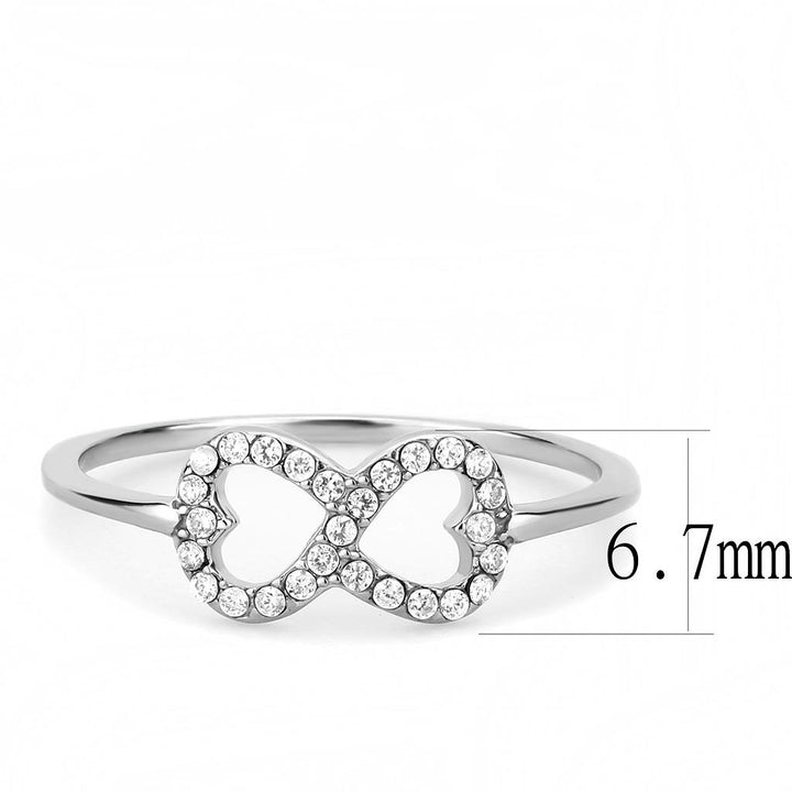 LOVCIA AAA Grade Clear CZ Stainless Steel Ring with High Polish Finish - Buy stylish Rings for women - Shop latest Ring design - Trendy Rings - Unique fashion Rings - Find the perfect Ring