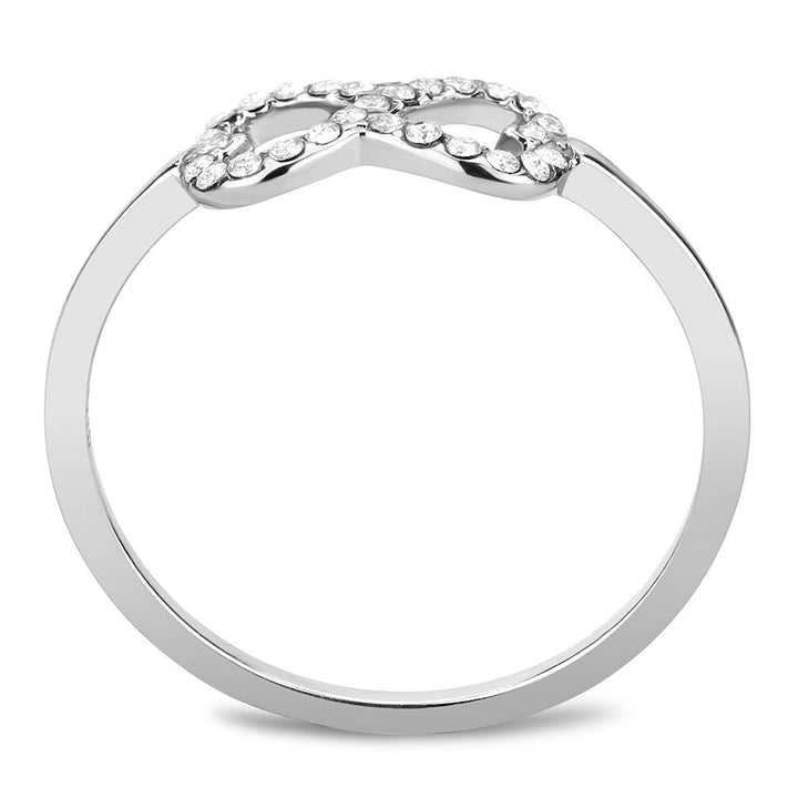 LOVCIA AAA Grade Clear CZ Stainless Steel Ring with High Polish Finish - Buy stylish Rings for women - Shop latest Ring design - Trendy Rings - Unique fashion Rings - Find the perfect Ring