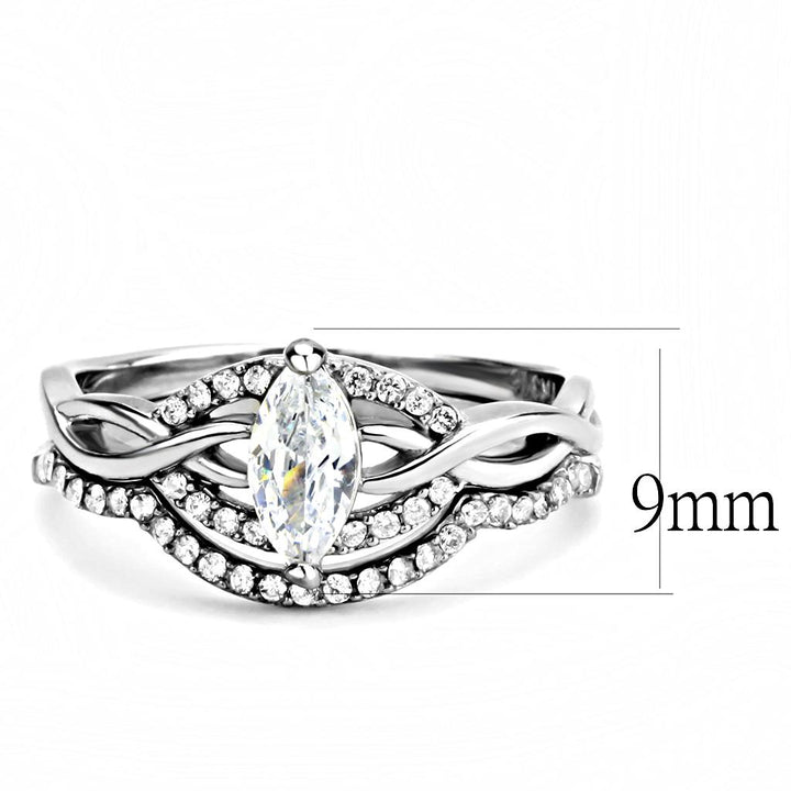 LOVCIA Stainless Steel Ring with Clear AAA CZ Stone and High Polish Finish - Buy stylish Rings for women - Shop latest Ring design - Trendy Rings - Unique fashion Rings - Find the perfect Ring