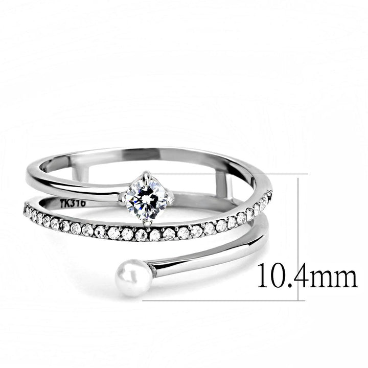 LOVCIA Sleek Stainless Steel Ring with Clear AAA Grade CZ Stone - Buy stylish Rings for women - Shop latest Ring design - Trendy Rings - Unique fashion Rings - Find the perfect Ring