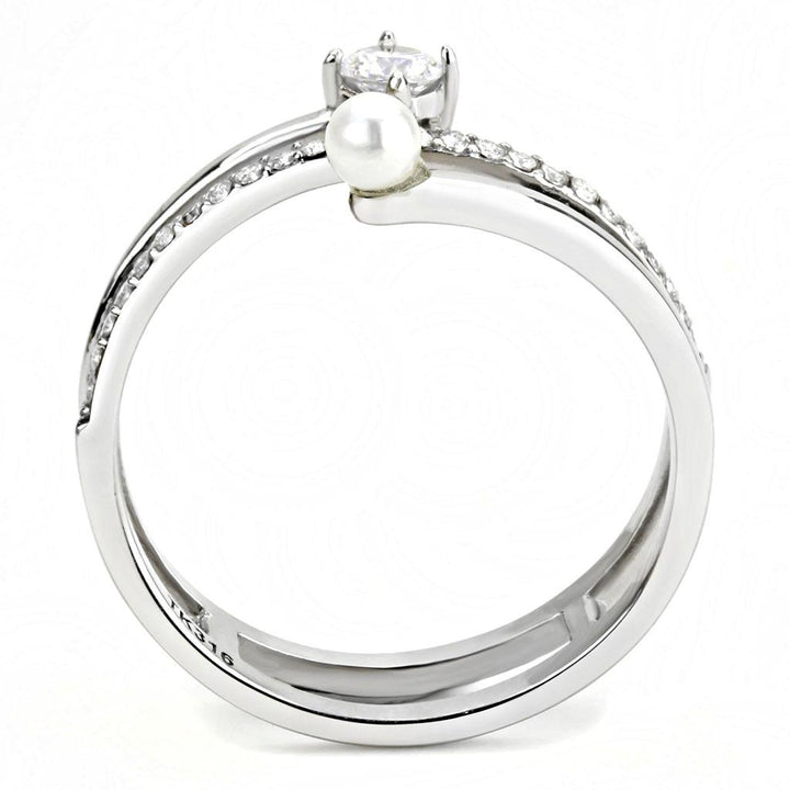 LOVCIA Sleek Stainless Steel Ring with Clear AAA Grade CZ Stone - Buy stylish Rings for women - Shop latest Ring design - Trendy Rings - Unique fashion Rings - Find the perfect Ring