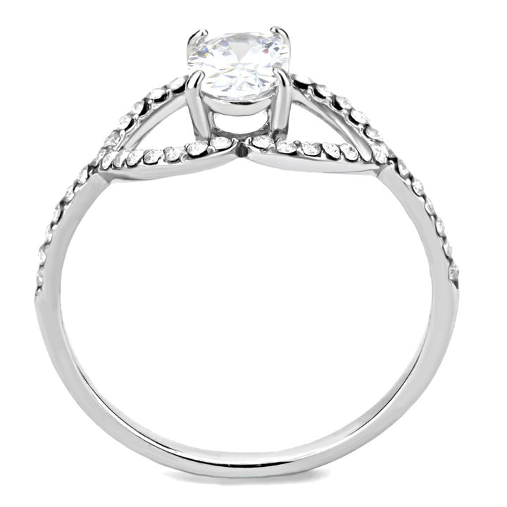 LOVCIA Sleek Stainless Steel Ring with Clear AAA Grade Cubic Zirconia - Buy stylish Rings for women - Shop latest Ring design - Trendy Rings - Unique fashion Rings - Find the perfect Ring