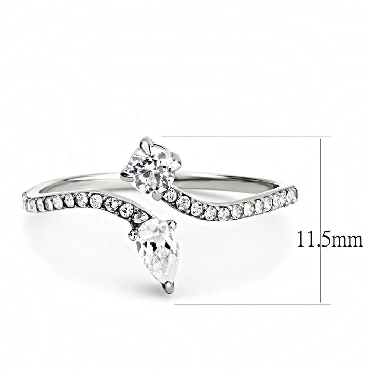 LOVCIA Stainless Steel Ring with Clear AAA Grade CZ, High Polished Finish - Buy stylish Rings for women - Shop latest Ring design - Trendy Rings - Unique fashion Rings - Find the perfect Ring