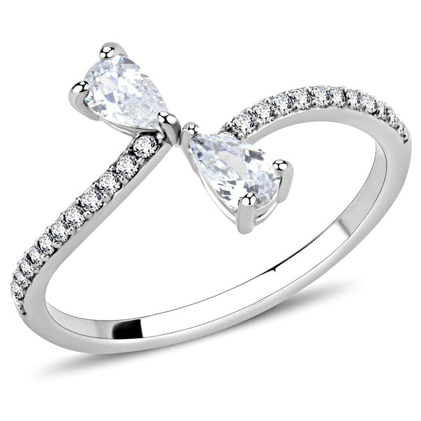 LOVCIA Premium Stainless Steel Ring with Clear AAA CZ Stone - Buy stylish Rings for women - Shop latest Ring design - Trendy Rings - Unique fashion Rings - Find the perfect Ring