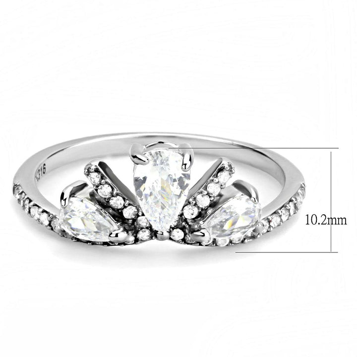 LOVCIA Stainless Steel Ring with Clear AAA Grade CZ and High Polish Finish - Buy stylish Rings for women - Shop latest Ring design - Trendy Rings - Unique fashion Rings - Find the perfect Ring