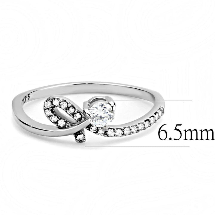 LOVCIA Sleek Stainless Steel Ring with Clear AAA Grade CZ Stone - Buy stylish Rings for women - Shop latest Ring design - Trendy Rings - Unique fashion Rings - Find the perfect Ring