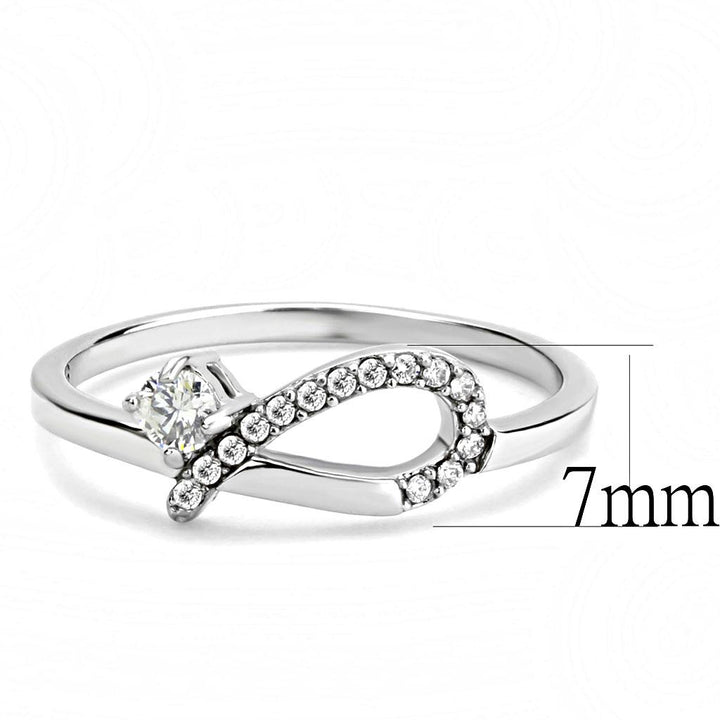 LOVCIA Stainless Steel Ring with Clear AAA Grade CZ Stone, High Polished Finish - Buy stylish Rings for women - Shop latest Ring design - Trendy Rings - Unique fashion Rings - Find the perfect Ring