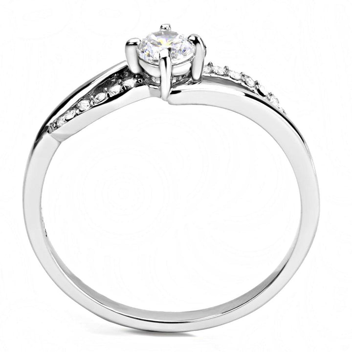 LOVCIA Sleek Stainless Steel Ring with Clear AAA Grade CZ Stone - Buy stylish Rings for women - Shop latest Ring design - Trendy Rings - Unique fashion Rings - Find the perfect Ring