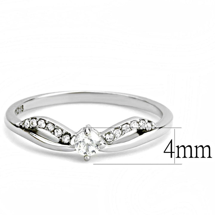 LOVCIA Stainless Steel Ring with Clear AAA CZ Stone, High Polish Finish - Buy stylish Rings for women - Shop latest Ring design - Trendy Rings - Unique fashion Rings - Find the perfect Ring