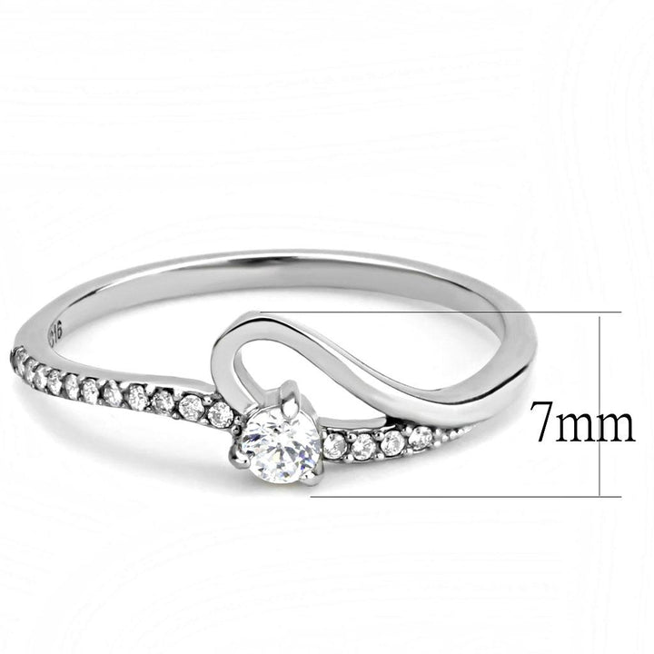 LOVCIA Elegant Stainless Steel Ring with AAA Clear CZ Center Stone - Buy stylish Rings for women - Shop latest Ring design - Trendy Rings - Unique fashion Rings - Find the perfect Ring