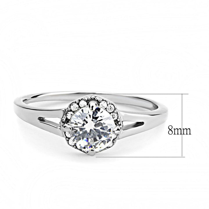 LOVCIA Premium Stainless Steel Ring with Clear AAA CZ Stone, High Polished Finish - Buy stylish Rings for women - Shop latest Ring design - Trendy Rings - Unique fashion Rings - Find the perfect Ring