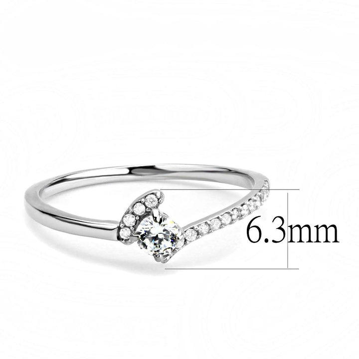 LOVCIA Stainless Steel Ring with Clear AAA Grade CZ Stone, High Polished Finish - Buy stylish Rings for women - Shop latest Ring design - Trendy Rings - Unique fashion Rings - Find the perfect Ring