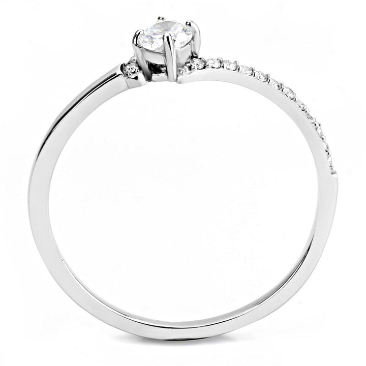 LOVCIA Stainless Steel Ring with Clear AAA Grade CZ Stone, High Polished Finish - Buy stylish Rings for women - Shop latest Ring design - Trendy Rings - Unique fashion Rings - Find the perfect Ring