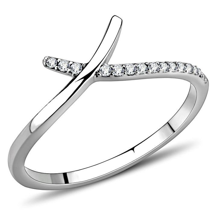 LOVCIA AAA Clear CZ Stainless Steel Ring, High Polished Finish - Buy stylish Rings for women - Shop latest Ring design - Trendy Rings - Unique fashion Rings - Find the perfect Ring