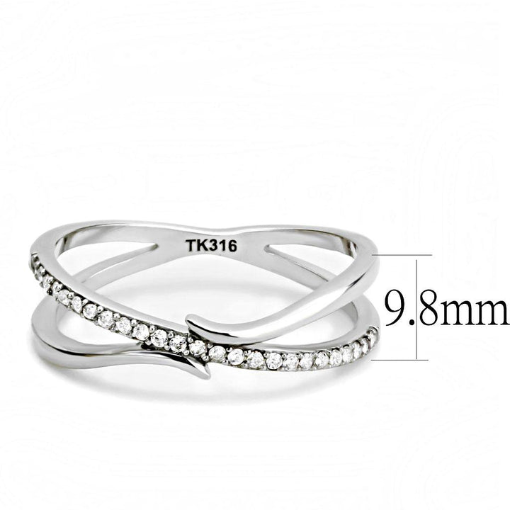 LOVCIA Stainless Steel Ring with Clear AAA Grade CZ, High Polished Finish - Buy stylish Rings for women - Shop latest Ring design - Trendy Rings - Unique fashion Rings - Find the perfect Ring