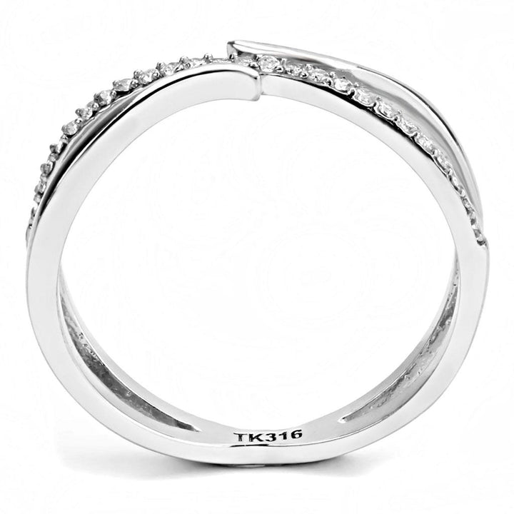 LOVCIA Stainless Steel Ring with Clear AAA Grade CZ, High Polished Finish - Buy stylish Rings for women - Shop latest Ring design - Trendy Rings - Unique fashion Rings - Find the perfect Ring