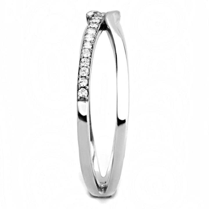 LOVCIA Stainless Steel Ring with Clear AAA Grade CZ, High Polished Finish - Buy stylish Rings for women - Shop latest Ring design - Trendy Rings - Unique fashion Rings - Find the perfect Ring