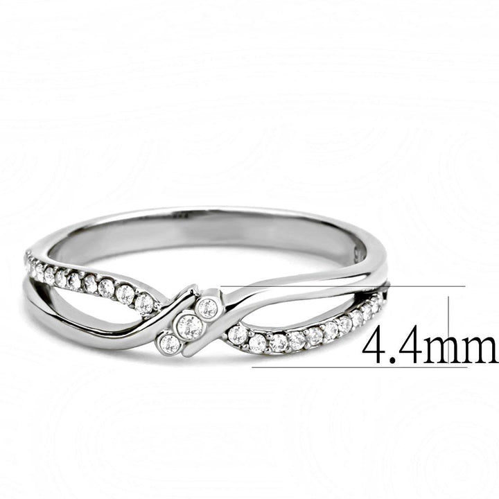 LOVCIA High Shine Stainless Steel Ring with Clear AAA CZ Stone - Buy stylish Rings for women - Shop latest Ring design - Trendy Rings - Unique fashion Rings - Find the perfect Ring