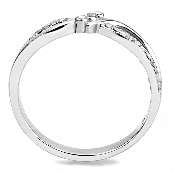 LOVCIA High Shine Stainless Steel Ring with Clear AAA CZ Stone - Buy stylish Rings for women - Shop latest Ring design - Trendy Rings - Unique fashion Rings - Find the perfect Ring