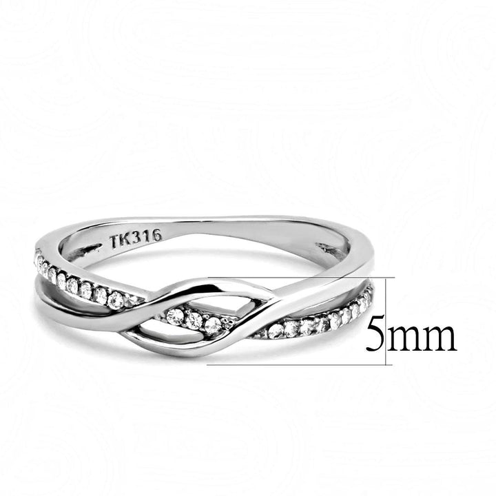 LOVCIA High Shine Stainless Steel Ring with Clear AAA Grade CZ - Buy stylish Rings for women - Shop latest Ring design - Trendy Rings - Unique fashion Rings - Find the perfect Ring