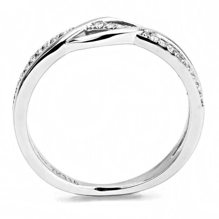 LOVCIA High Shine Stainless Steel Ring with Clear AAA Grade CZ - Buy stylish Rings for women - Shop latest Ring design - Trendy Rings - Unique fashion Rings - Find the perfect Ring