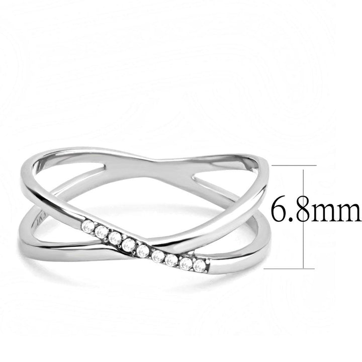 LOVCIA Sleek Stainless Steel Ring with Clear AAA Grade CZ Stone - Buy stylish Rings for women - Shop latest Ring design - Trendy Rings - Unique fashion Rings - Find the perfect Ring