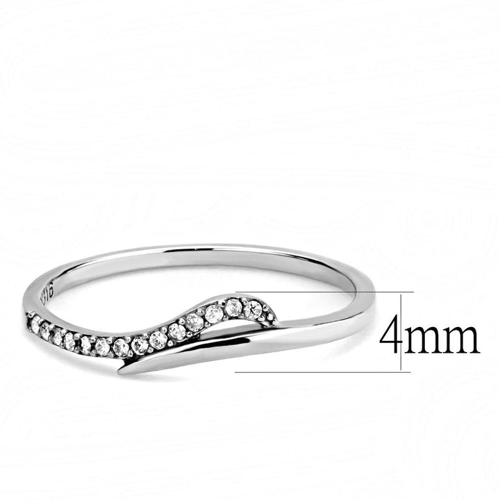 LOVCIA Stainless Steel High Polish Ring with Clear AAA Grade CZ Stone - Buy stylish Rings for women - Shop latest Ring design - Trendy Rings - Unique fashion Rings - Find the perfect Ring