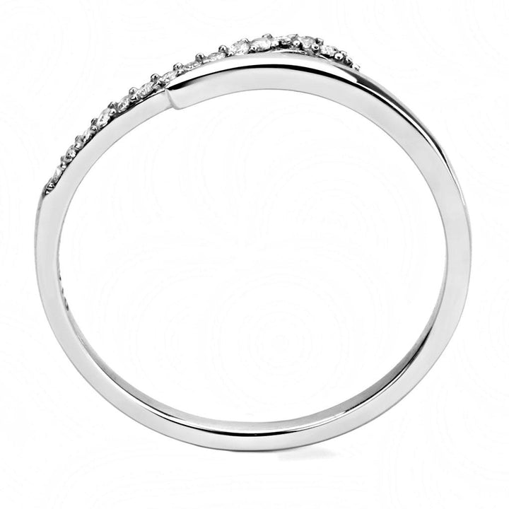 LOVCIA Stainless Steel High Polish Ring with Clear AAA Grade CZ Stone - Buy stylish Rings for women - Shop latest Ring design - Trendy Rings - Unique fashion Rings - Find the perfect Ring