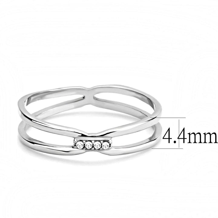 LOVCIA Stainless Steel High Polish Ring with Clear AAA CZ Stone - Buy stylish Rings for women - Shop latest Ring design - Trendy Rings - Unique fashion Rings - Find the perfect Ring