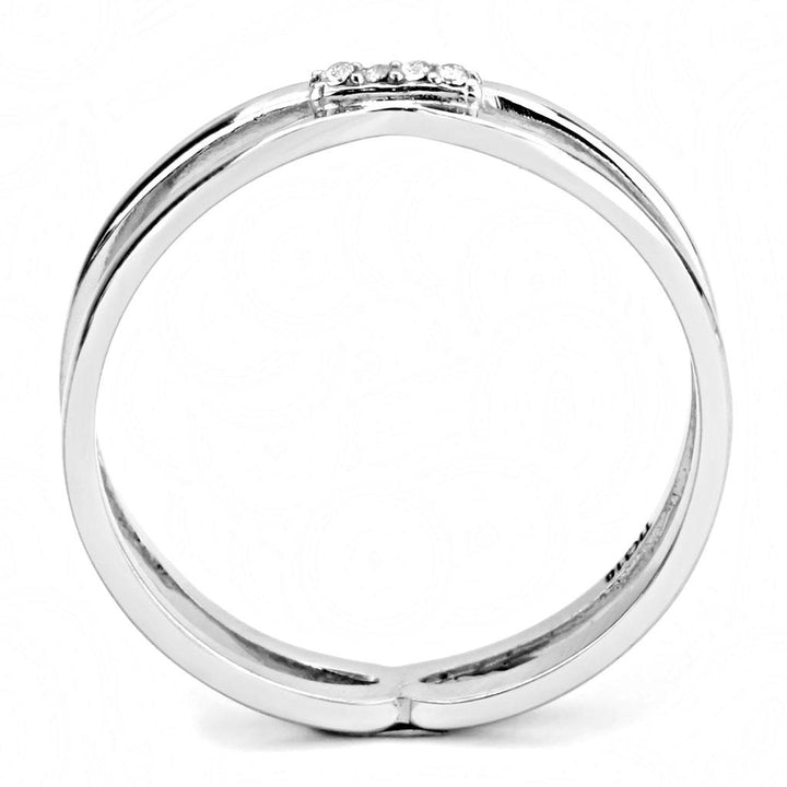 LOVCIA Stainless Steel High Polish Ring with Clear AAA CZ Stone - Buy stylish Rings for women - Shop latest Ring design - Trendy Rings - Unique fashion Rings - Find the perfect Ring