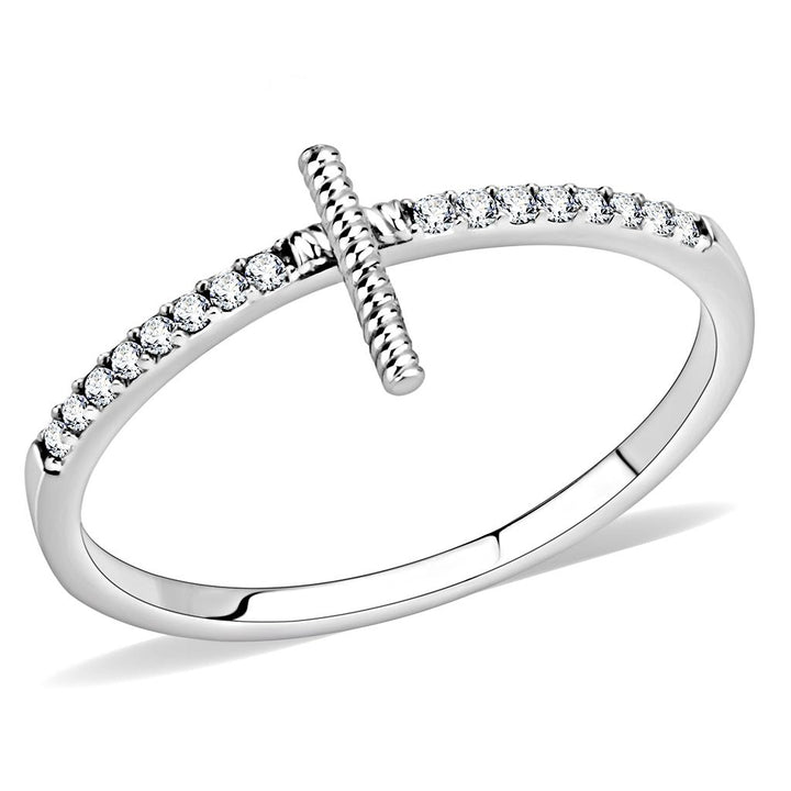 LOVCIA Stainless Steel Ring with Clear AAA Grade CZ and High Polish Finish - Buy stylish Rings for women - Shop latest Ring design - Trendy Rings - Unique fashion Rings - Find the perfect Ring