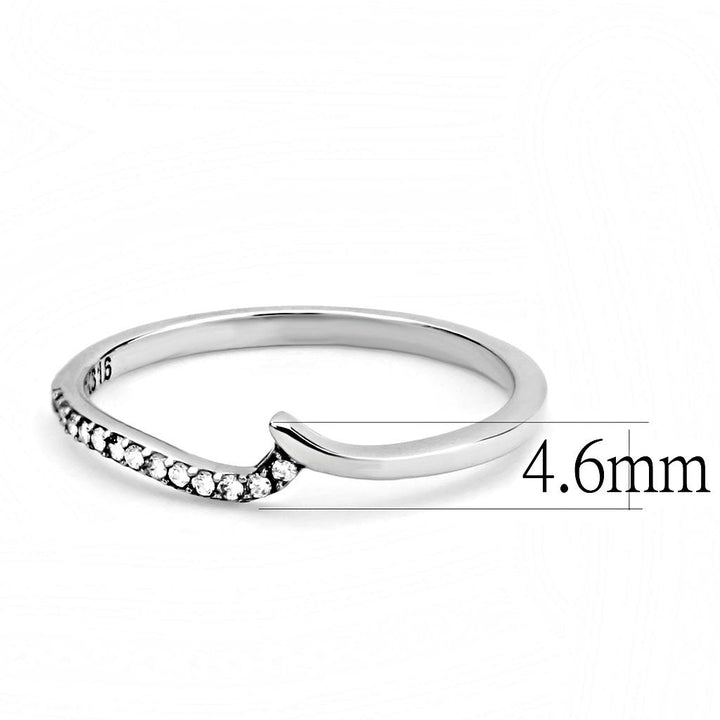 LOVCIA Stainless Steel Ring with Clear AAA Grade CZ Stone and High Polish Finish - Buy stylish Rings for women - Shop latest Ring design - Trendy Rings - Unique fashion Rings - Find the perfect Ring