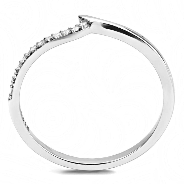 LOVCIA Stainless Steel Ring with Clear AAA Grade CZ Stone and High Polish Finish - Buy stylish Rings for women - Shop latest Ring design - Trendy Rings - Unique fashion Rings - Find the perfect Ring