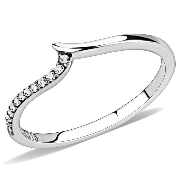 LOVCIA Stainless Steel Ring with Clear AAA Grade CZ Stone and High Polish Finish - Buy stylish Rings for women - Shop latest Ring design - Trendy Rings - Unique fashion Rings - Find the perfect Ring