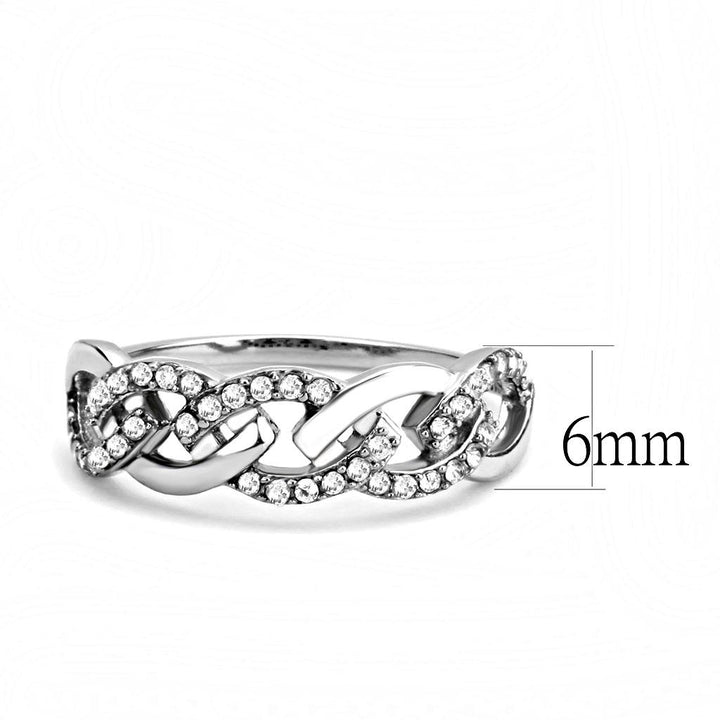 LOVCIA AAA Grade CZ Clear Stainless Steel Ring, High Polish Finish - Buy stylish Rings for women - Shop latest Ring design - Trendy Rings - Unique fashion Rings - Find the perfect Ring