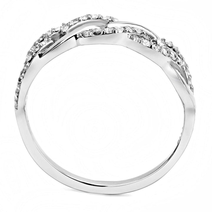 LOVCIA AAA Grade CZ Clear Stainless Steel Ring, High Polish Finish - Buy stylish Rings for women - Shop latest Ring design - Trendy Rings - Unique fashion Rings - Find the perfect Ring