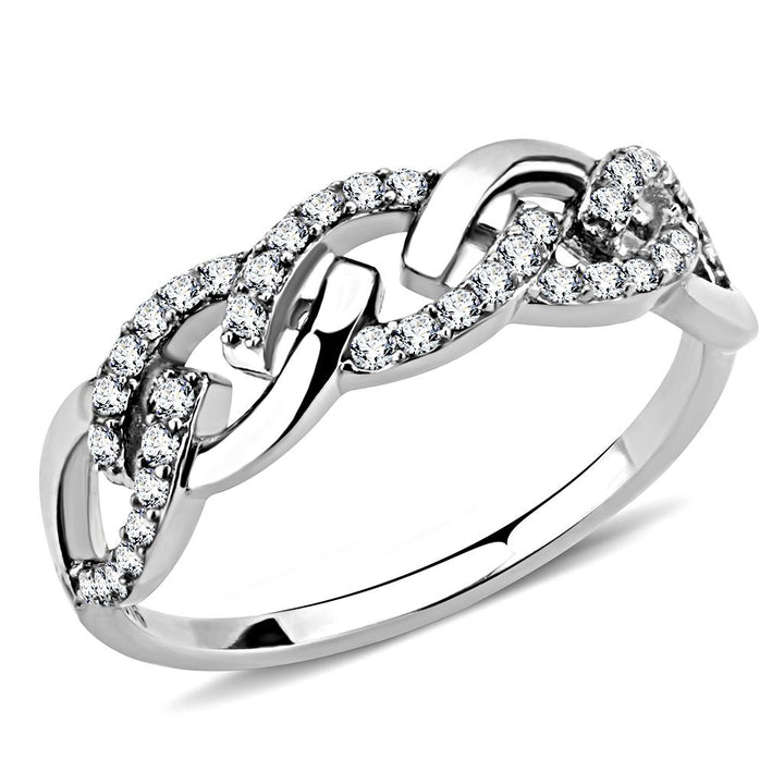 LOVCIA AAA Grade CZ Clear Stainless Steel Ring, High Polish Finish - Buy stylish Rings for women - Shop latest Ring design - Trendy Rings - Unique fashion Rings - Find the perfect Ring