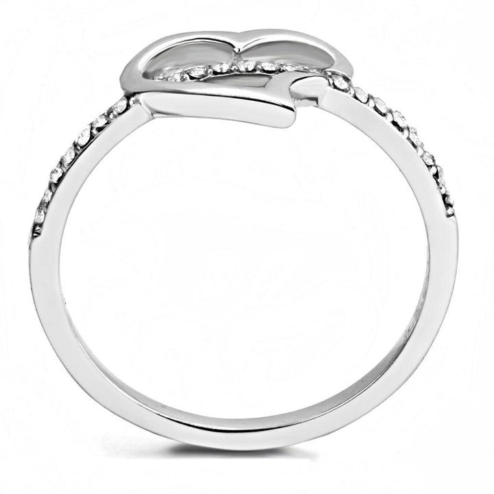 LOVCIA High Shine Stainless Steel Ring with Clear AAA Grade CZ Stone - Buy stylish Rings for women - Shop latest Ring design - Trendy Rings - Unique fashion Rings - Find the perfect Ring