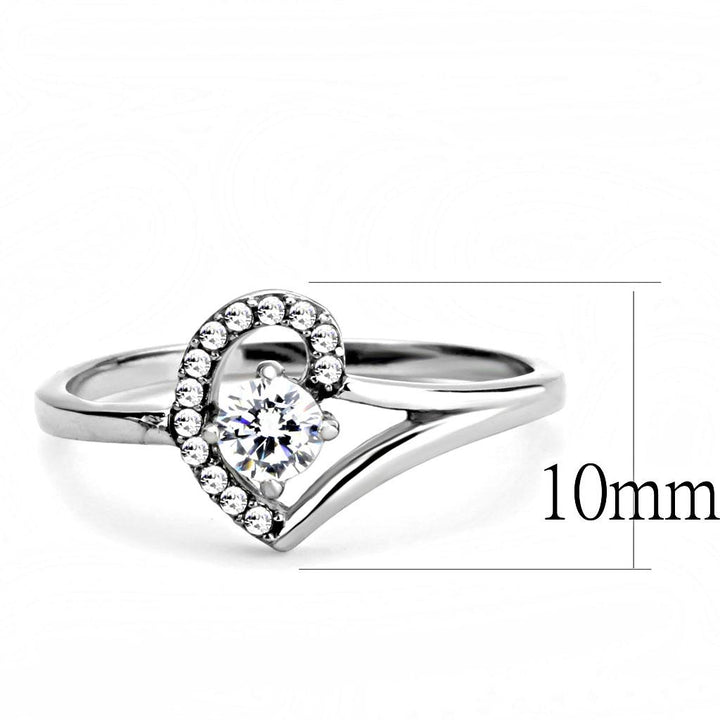 LOVCIA Stainless Steel Ring with Clear AAA Grade CZ, High Polish Finish - Buy stylish Rings for women - Shop latest Ring design - Trendy Rings - Unique fashion Rings - Find the perfect Ring