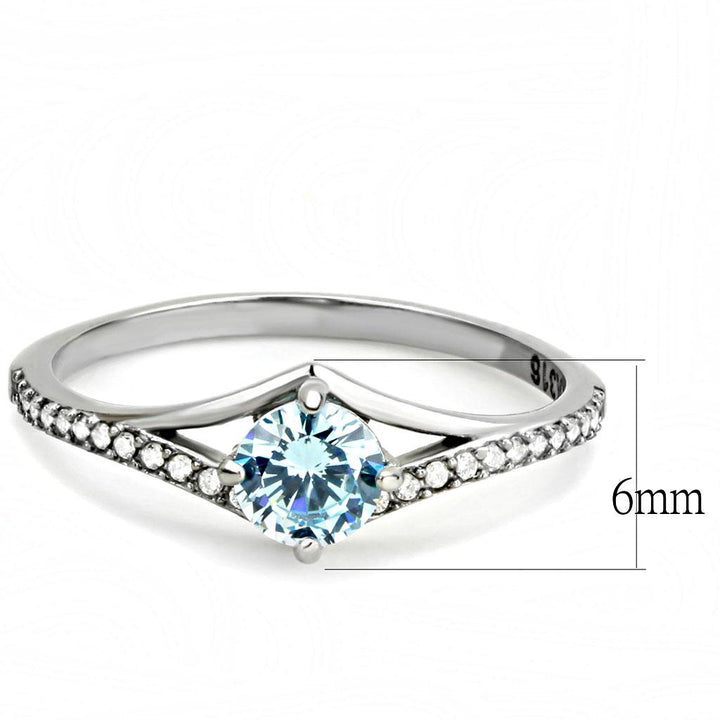 LOVCIA Sea Blue AAA Grade CZ Stainless Steel High Polish Ring - Buy stylish Rings for women - Shop latest Ring design - Trendy Rings - Unique fashion Rings - Find the perfect Ring