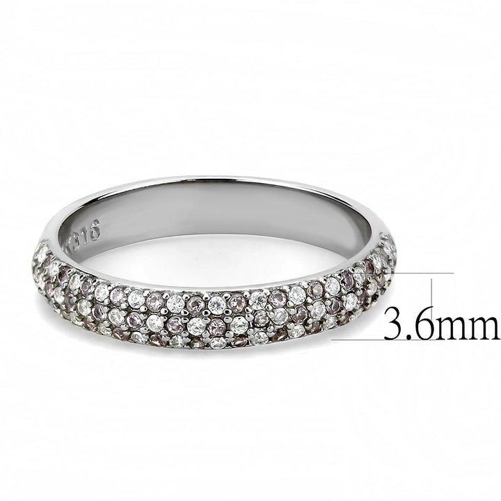 LOVCIA Sleek Stainless Steel Ring with Multi-Color AAA CZ Stone - Buy stylish Rings for women - Shop latest Ring design - Trendy Rings - Unique fashion Rings - Find the perfect Ring