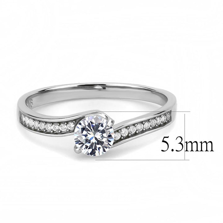 LOVCIA Sleek Stainless Steel Ring with Clear AAA Grade CZ 5mm Stone - Buy stylish Rings for women - Shop latest Ring design - Trendy Rings - Unique fashion Rings - Find the perfect Ring