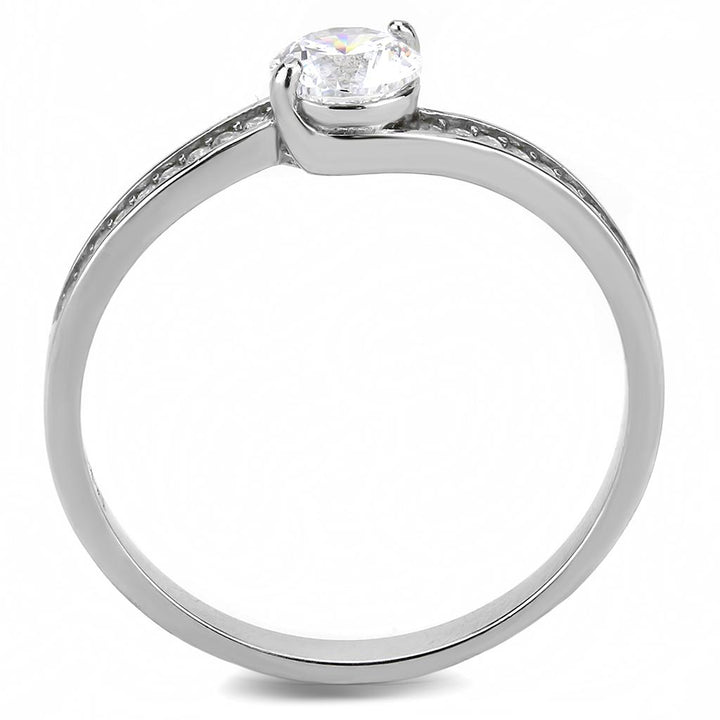 LOVCIA Sleek Stainless Steel Ring with Clear AAA Grade CZ 5mm Stone - Buy stylish Rings for women - Shop latest Ring design - Trendy Rings - Unique fashion Rings - Find the perfect Ring