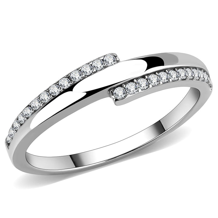 LOVCIA Premium Stainless Steel Ring with Clear AAA Grade CZ Stone - Buy stylish Rings for women - Shop latest Ring design - Trendy Rings - Unique fashion Rings - Find the perfect Ring