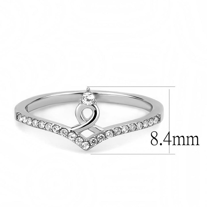 LOVCIA Stainless Steel Ring with Clear AAA Grade CZ Stone - High Polished Finish - Buy stylish Rings for women - Shop latest Ring design - Trendy Rings - Unique fashion Rings - Find the perfect Ring