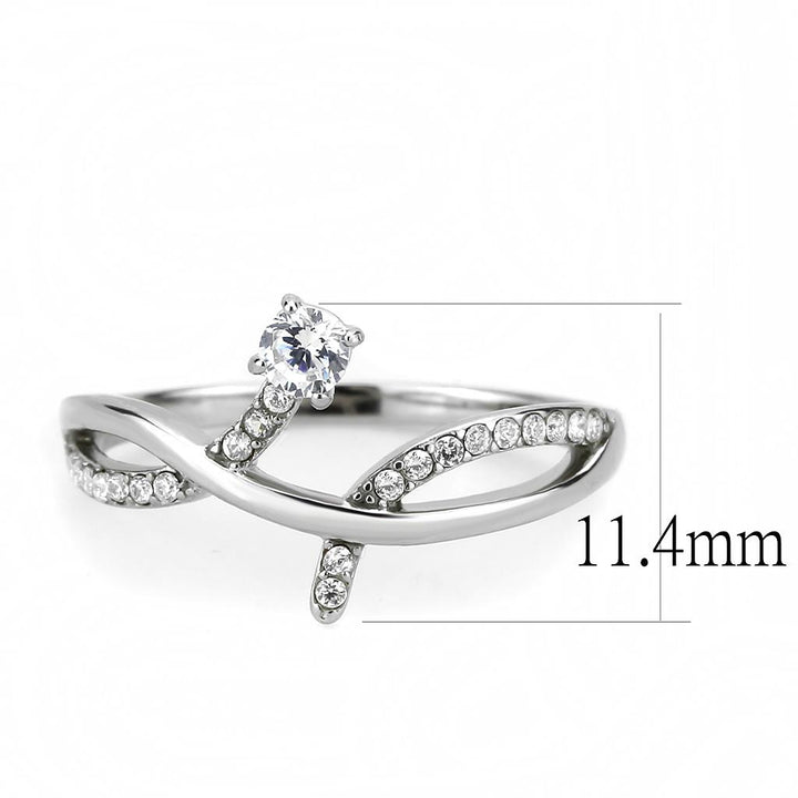 LOVCIA Stainless Steel Ring with Clear AAA CZ Stone, High Polished Finish - Buy stylish Rings for women - Shop latest Ring design - Trendy Rings - Unique fashion Rings - Find the perfect Ring