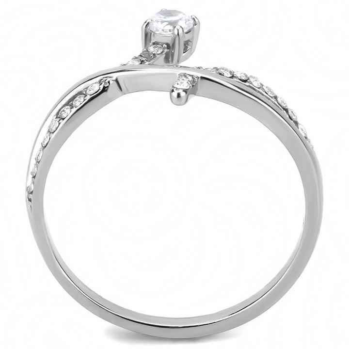 LOVCIA Stainless Steel Ring with Clear AAA CZ Stone, High Polished Finish - Buy stylish Rings for women - Shop latest Ring design - Trendy Rings - Unique fashion Rings - Find the perfect Ring