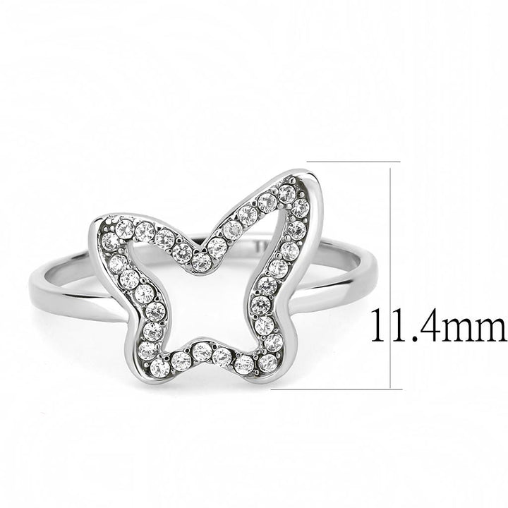 LOVCIA High Shine Stainless Steel Ring with Clear AAA Grade Cubic Zirconia - Buy stylish Rings for women - Shop latest Ring design - Trendy Rings - Unique fashion Rings - Find the perfect Ring